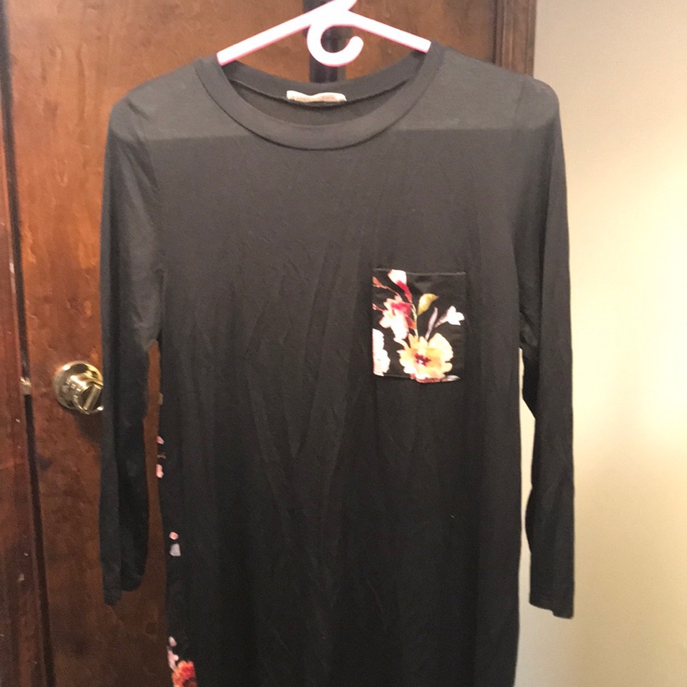 Black floral tunic